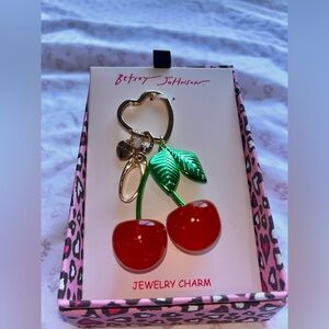 Betsey Johnson Red Cherry Keychain / purse charm